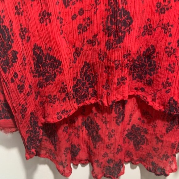 Sundance Sheer Gothic Edgy Vampy Dark Floral Grunge Romantic Holiday Party Top - Picture 3 of 10